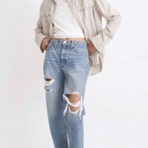 MADEWELL The Dadjean Rip Straight Leg Jeans NWT